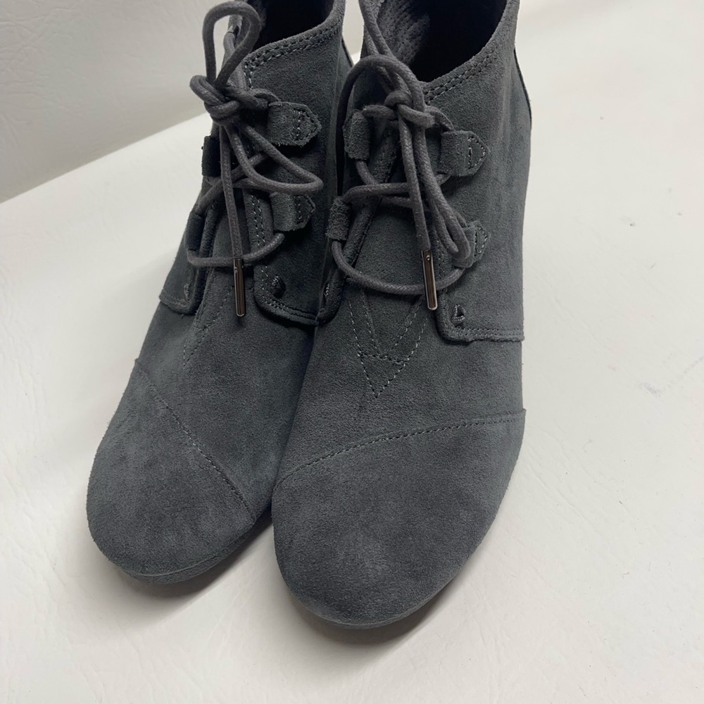 TOMS WOMENS wedges ankle boots leather size 9 - Picture 2 of 8